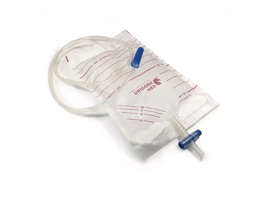 Мочеприемник прикроватный 1 л, трубка 85 см, Чаншу Канбао, крестообразный кран